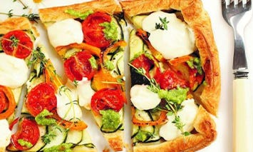 Recette végé de focaccia aux légumes d'été