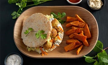 Recette de pain falafels et frites et patate douce