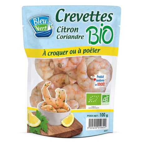 Crevettes bio citron coriandre 100g