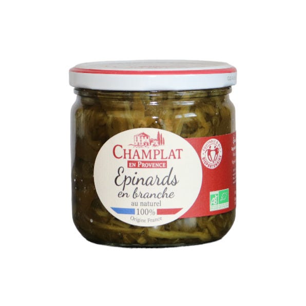 Epinards en branches au naturel 230g net égoutté