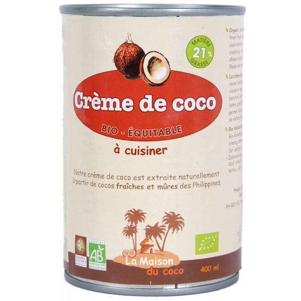 Crème de coco à cuisiner