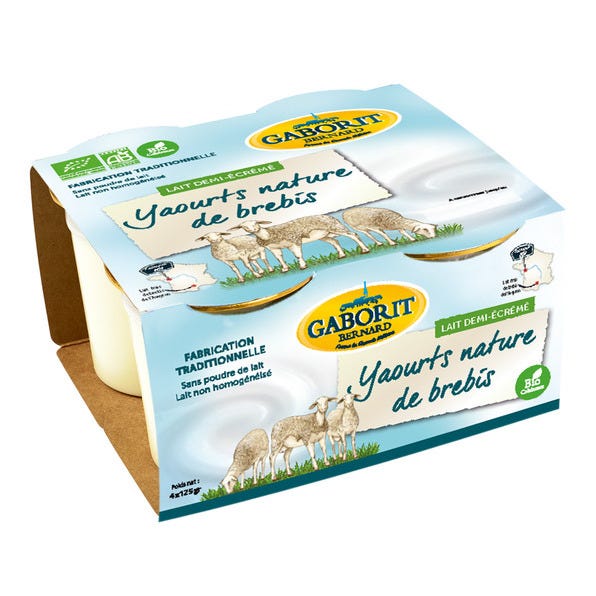 Yaourt nature 1/2 écrémé brebis 4x125g