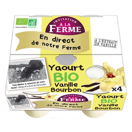 Yaourt fermier à l'extrait de vanille Bourbon 4x125g