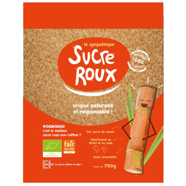 Sucre roux pur sucre de canne doypack 750g