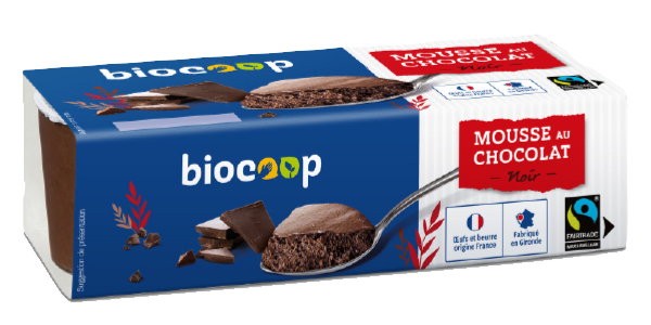 Mousse au chocolat marque Biocoop