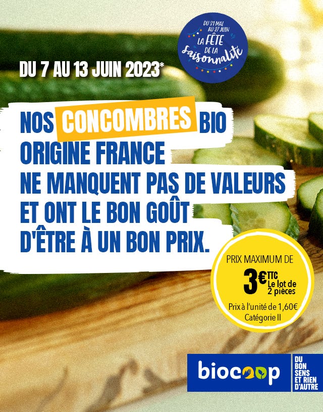 Nos concombres bio origine France ne manquent pas de valeurs et on le bon goût d'être à un bon prix